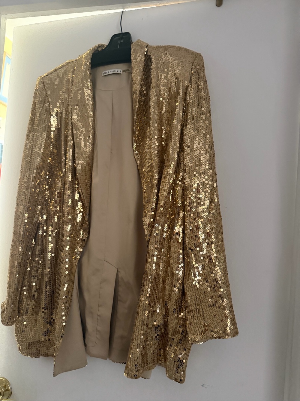 Alice + Olivia Gold Sequin Blazer - Picture 1 of 5